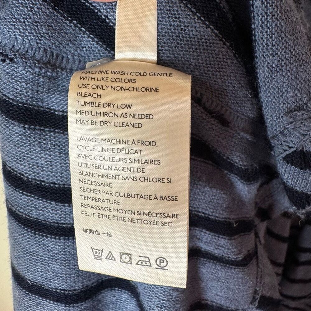 Free People Blue Striped Tunic Dress Between the Lines XS Flutter Ruffles Linen - Picture 10 of 16